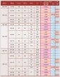適合寸法表　上衣(2)