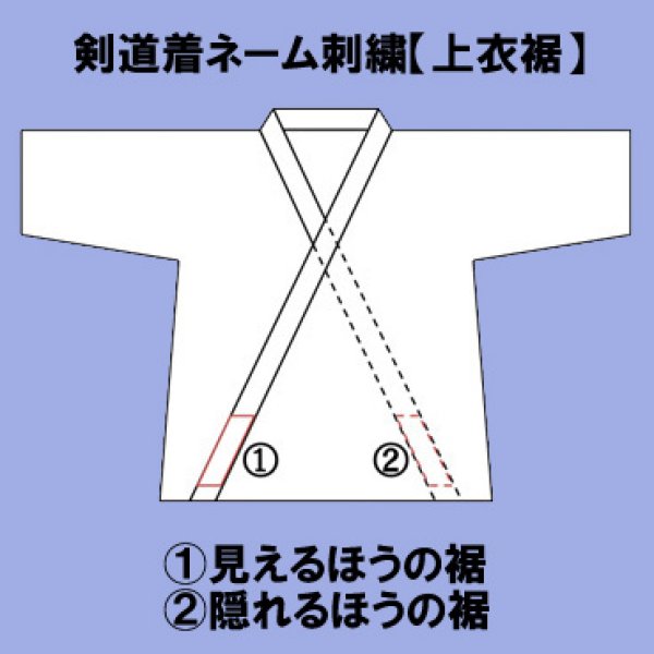 画像1: 剣道着ネーム刺繍【上衣裾】 (1)